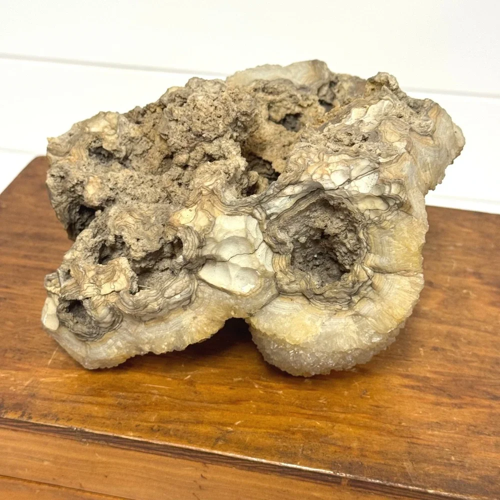 Natural Botryoidal Druzy Quartz Crystal Cluster Specimen Geode 5.5x6.5 Inch